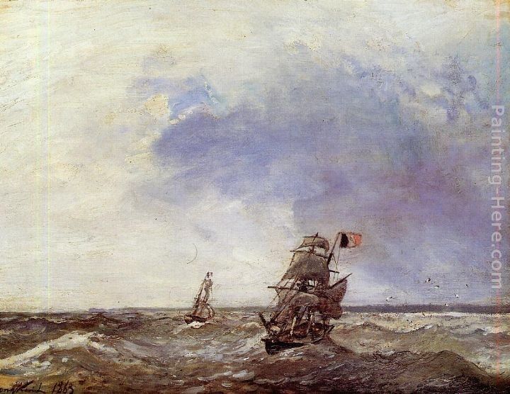 Johan Barthold Jongkind Ships at Sea